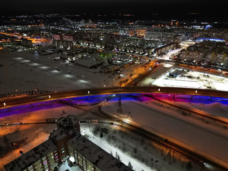 Архитектурная подсветка моста