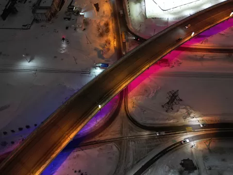 Архитектурная подсветка моста