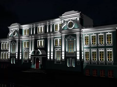 Акцентное освещение в архитектурной подсветке