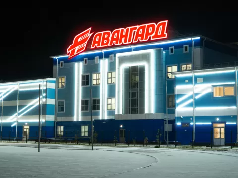 Освещение мачт стадиона в Тарко-Сале